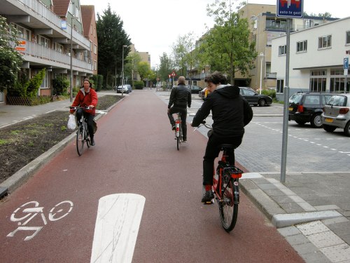 Echte Fahrradstraße in Utrecht, die Niederlande